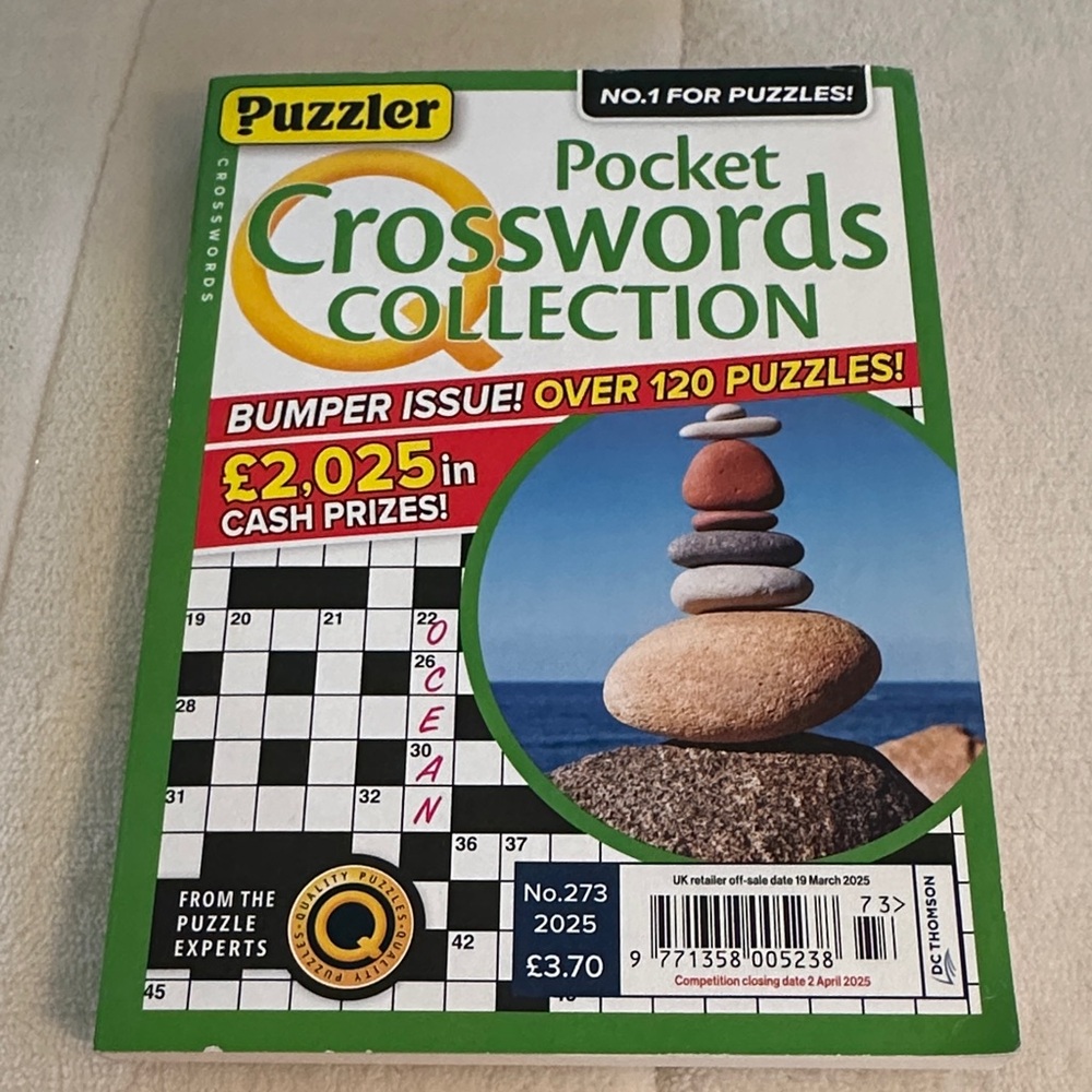 👁️4/$10👁️Pocket Crosswords Collection Puzzle Book